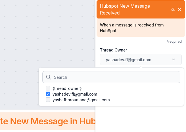 Hubspot-trigger voor bot-gebruiker