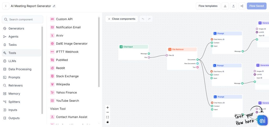 FlowHunt dashboard specialized AI tools