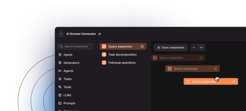 FlowHunt vizuálny drag and drop builder