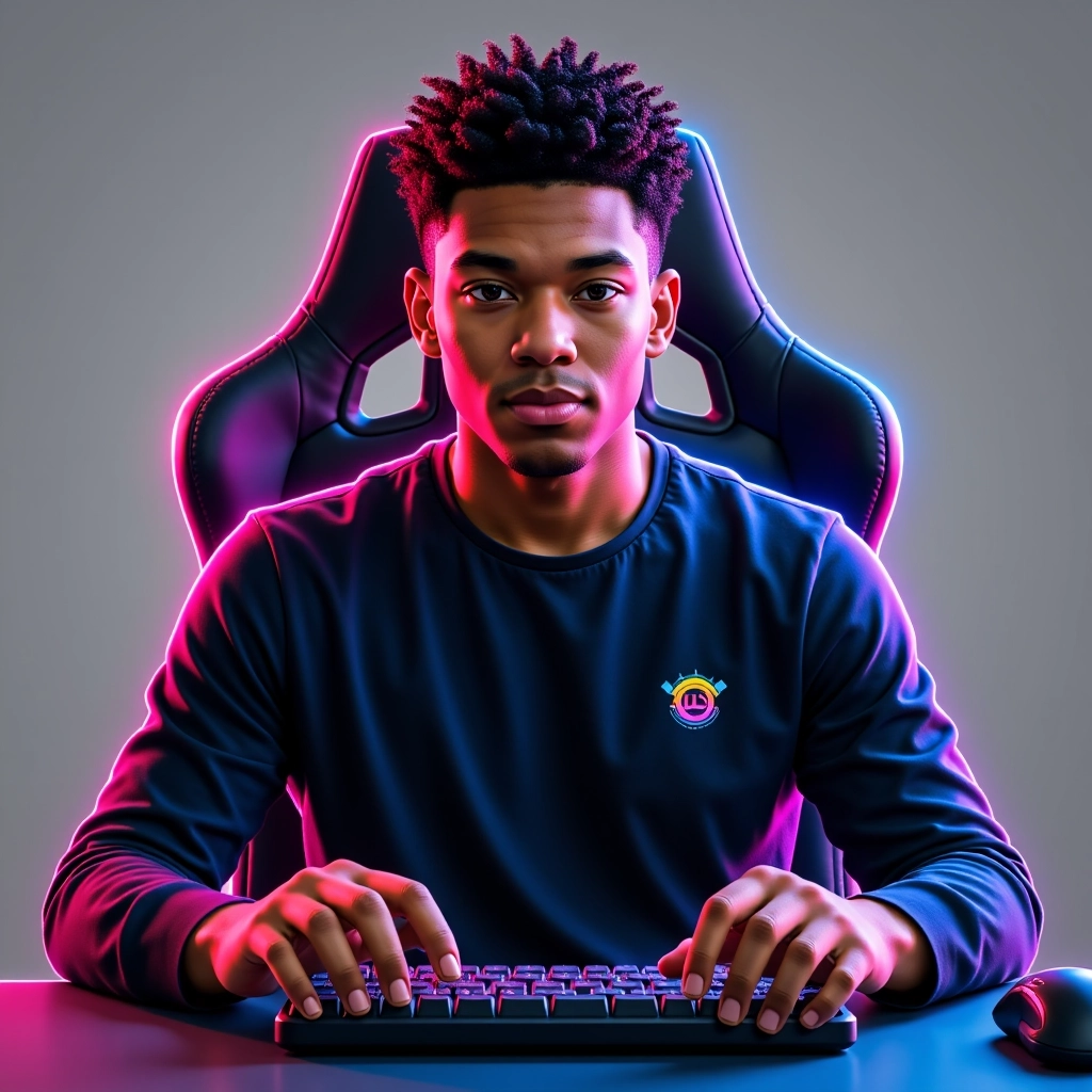AI generovaný herný avatar mladého černocha
